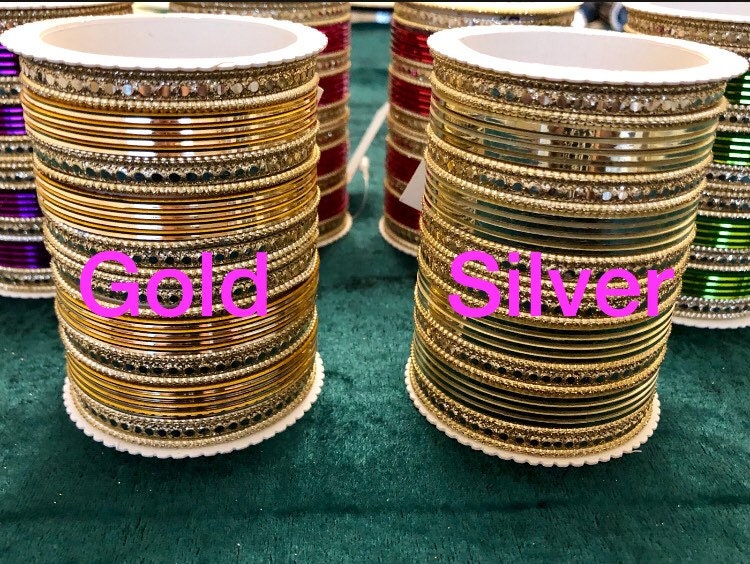 2.10 Indian Bangles Set |Jewellery Metal| Set For 2 Hands|Various Colours
