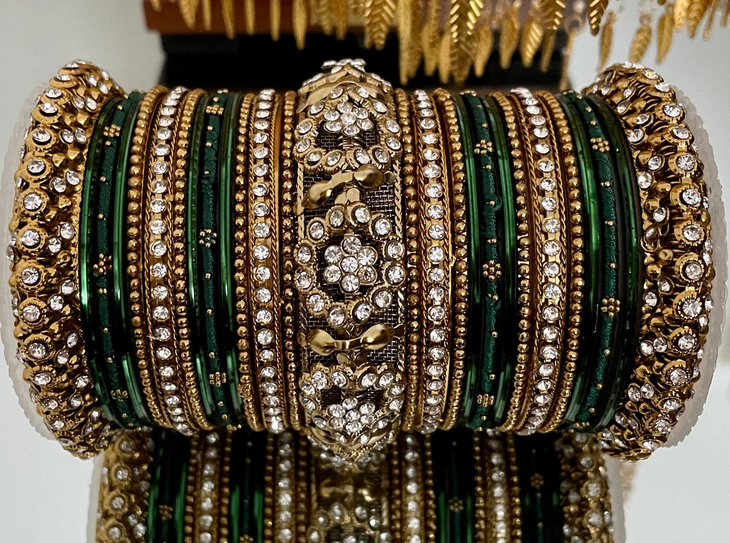 Thread & Diamante Bangle Set: Bridal Jewelry Stack