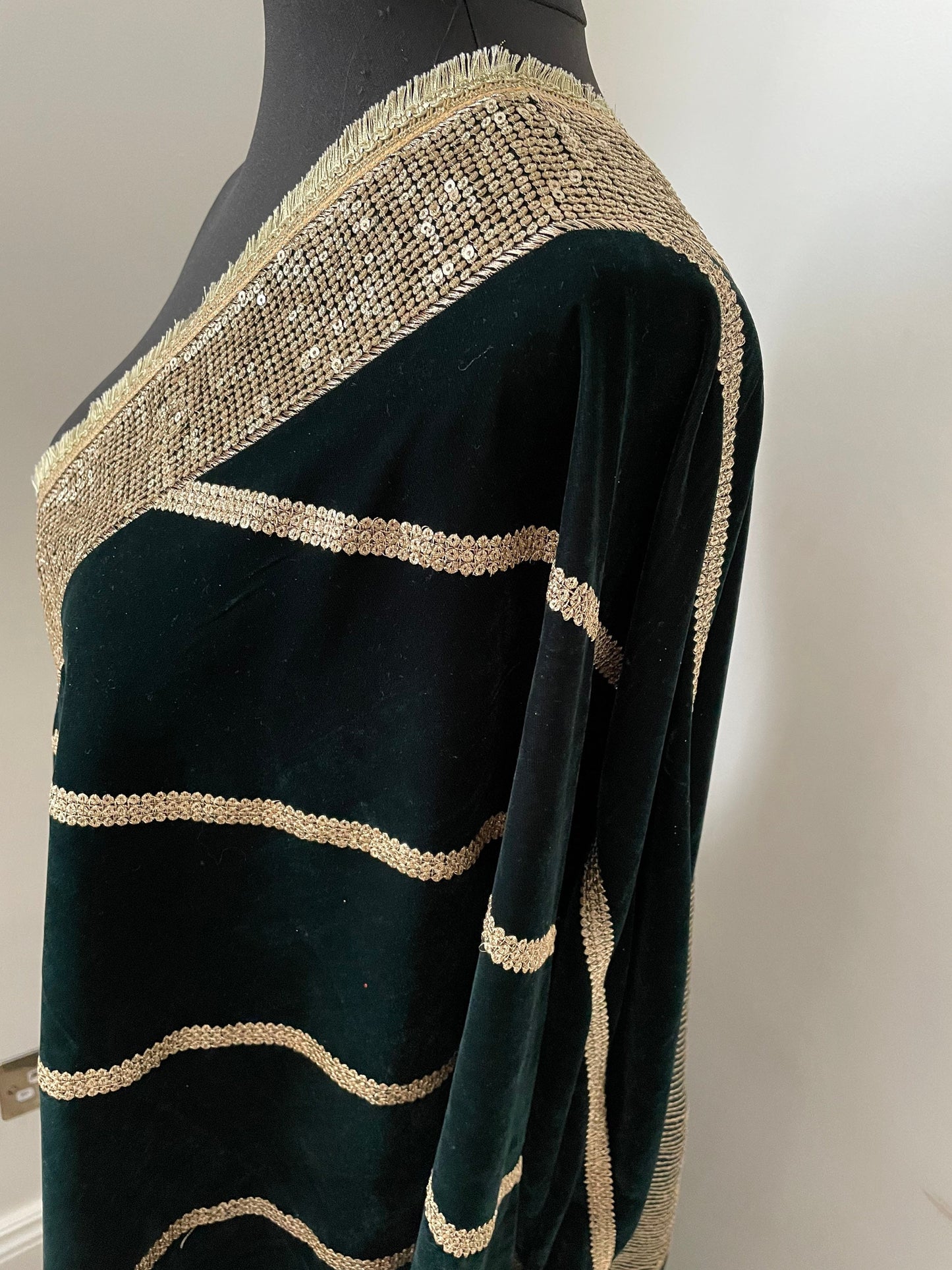 Green Velvet Sequin Embroidered Shawl Duppattas for Winters Weddings Lohri dressing update Salwar Kameez Lehengas Kurtis for the Festive Season