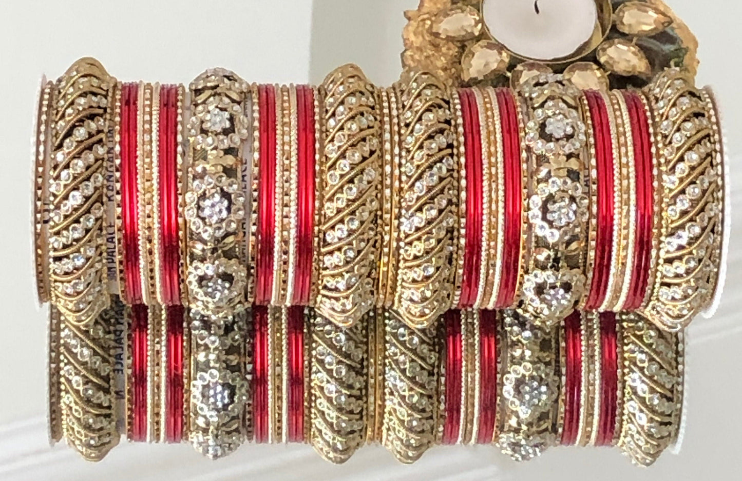 Indian Bangles Jewellery Full Bridal Long Set Rajwada Style Karwachauth Navratri Wedding Eid Bollywood Set for two Hands 46 Bangles
