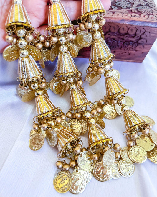 Ginni Paranda Gold Latkans Parandi Parandey Punjabi Themed Weddings Patiala Sangeet Mehendi Maiyoon