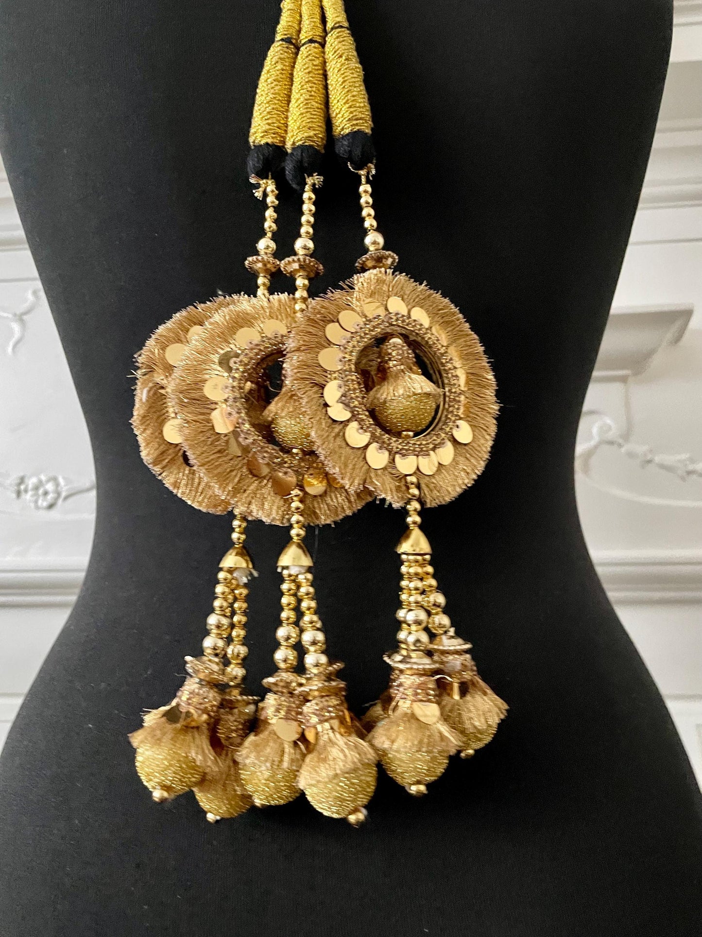 Kiran Paranda Gold Latkans Parandi Parandey Punjabi Themed Weddings Patiala Sangeet Mehendi Maiyoon