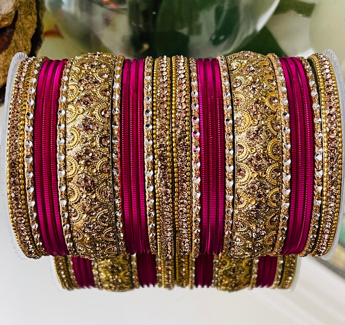 Indian Bangles: Metal Kangan Stack Jewelry, Festive Diwali Navratri