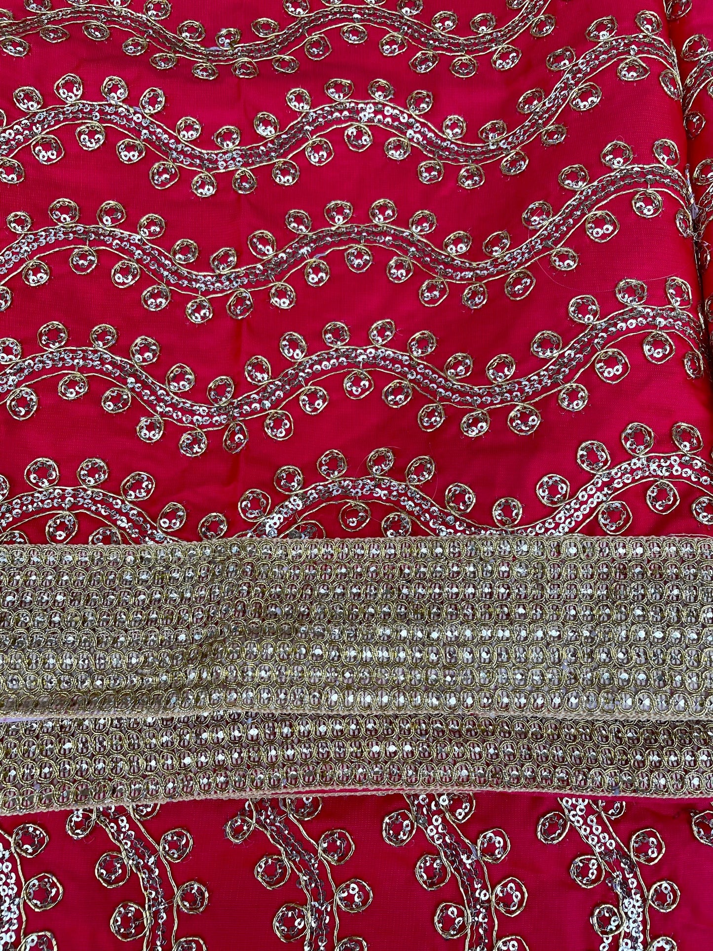 Guru Granth Sahib Rumala Sahib Set 4 pcs. Red embroidered Double Set with 2 Palkan. Sikh Punjabi Gurudwara Wedding Guru Granth Saheb