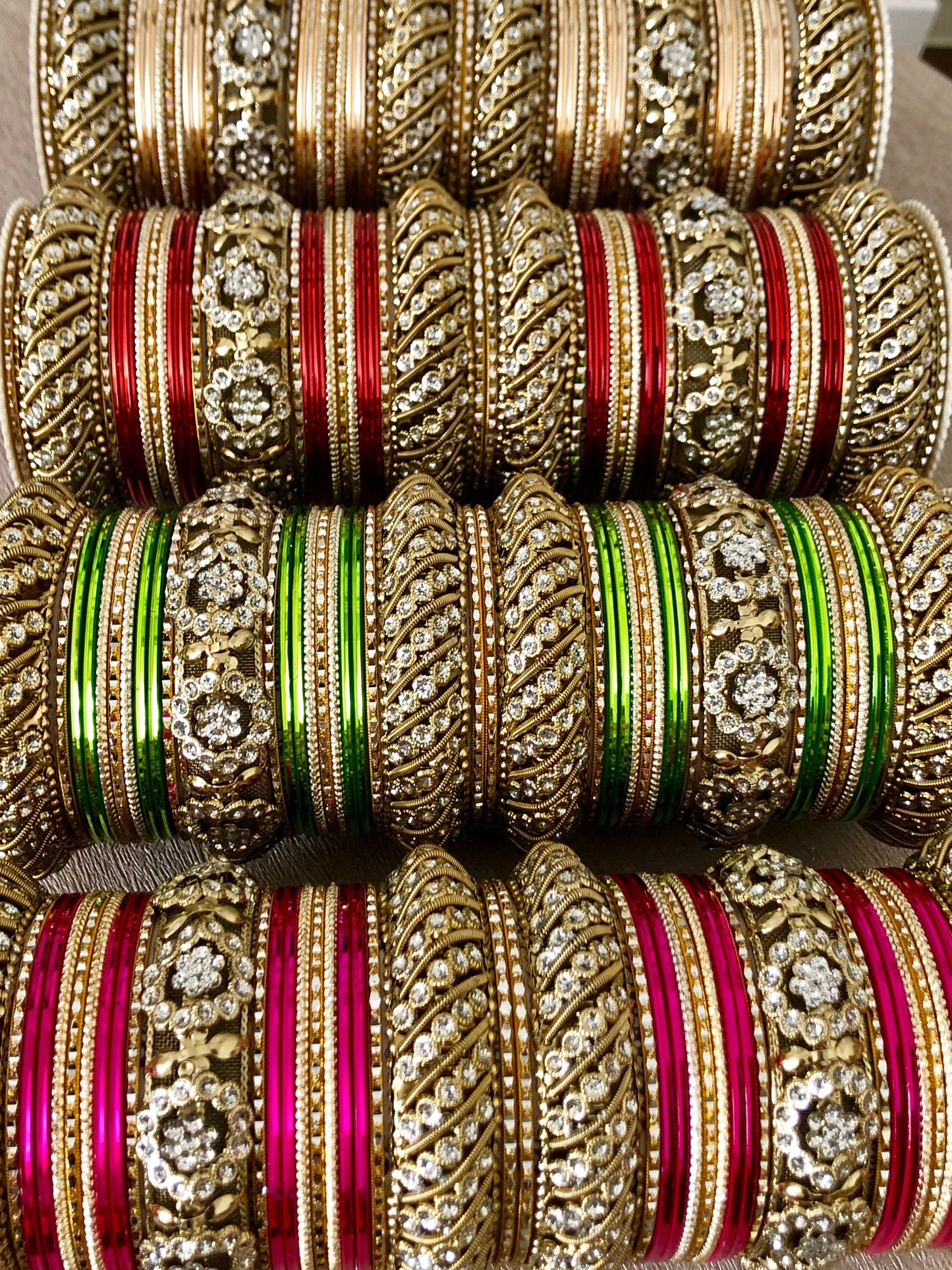 Indian Bangles Jewellery Full Bridal Long Set Rajwada Style Karwachauth Navratri Wedding Eid Bollywood Set for two Hands 46 Bangles