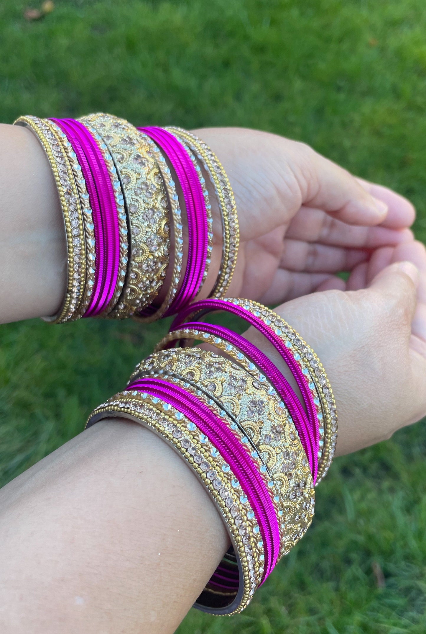 Indian Bangles: Metal Kangan Stack Jewelry, Festive Diwali Navratri