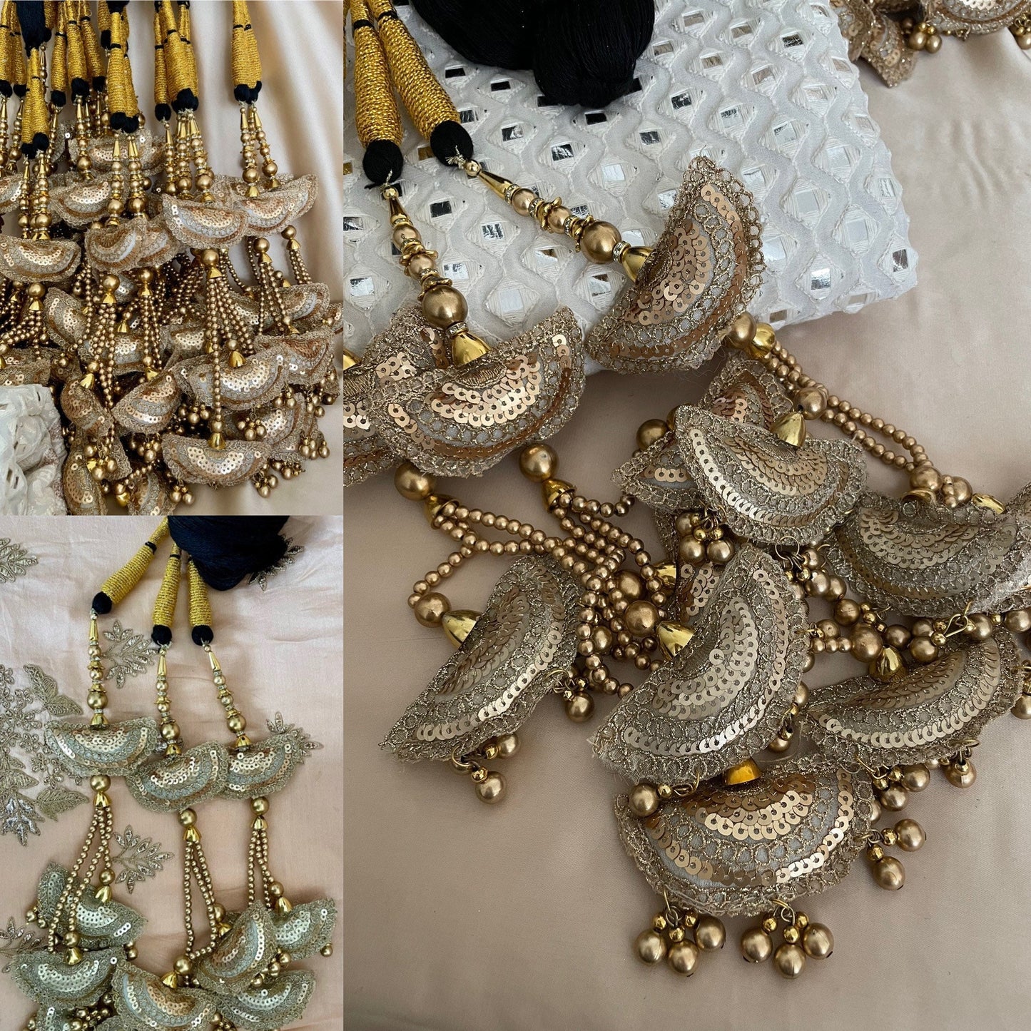 Long Latkan Paranda: Punjabi Wedding Hair Braid with Sequins